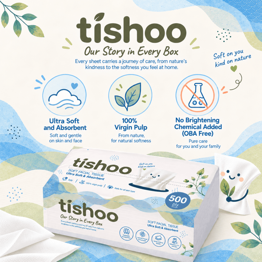 Buy 1 Get 1 Tishoo Soft Facial Tissue 400+100 Ply