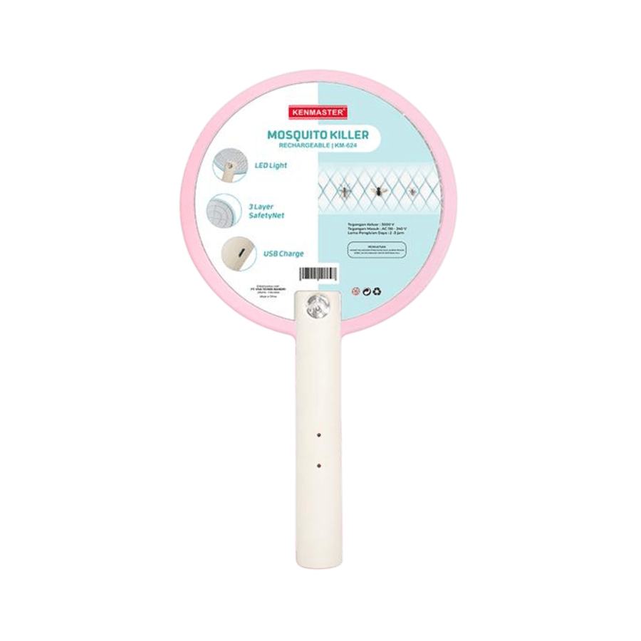 Kenmaster Raket Nyamuk Rechargeable USB + Lampu LED KM-624 1 pcs