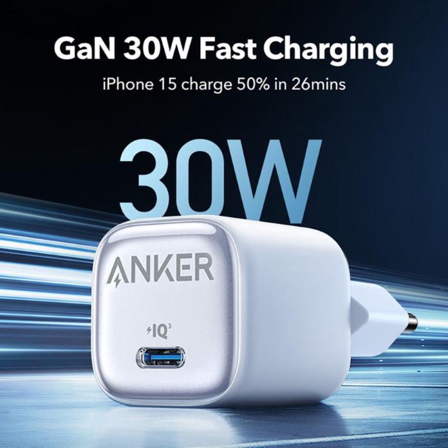 Anker Zolo Charger 30 W 1C GAN Black 1 pcs